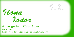 ilona kodor business card