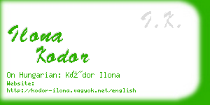 ilona kodor business card